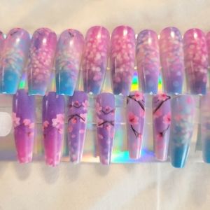 PLUM FAIRY 💅NAILS press on OR glue ON W/ GLUE+ TABS +FILE. (ANY LENGTH)